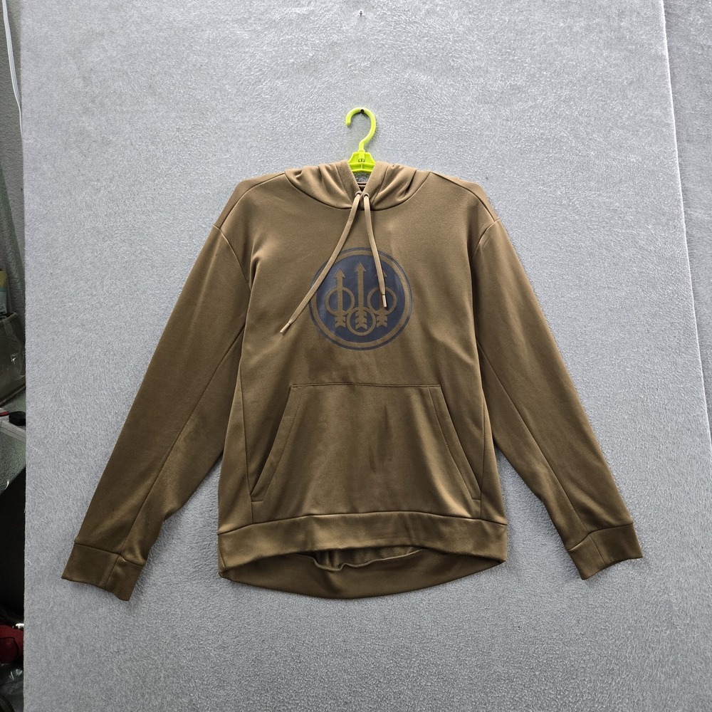 Beretta Men Hoodie L Brown Fleece Logo Activewear Arrow Flex‎